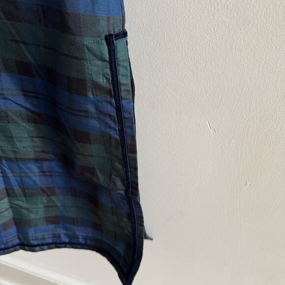 New Tuckernuck Jamie Blackwatch Plaid Maxi Dress Womens S Velvet Trimmed Tartan - Picture 3 of 16